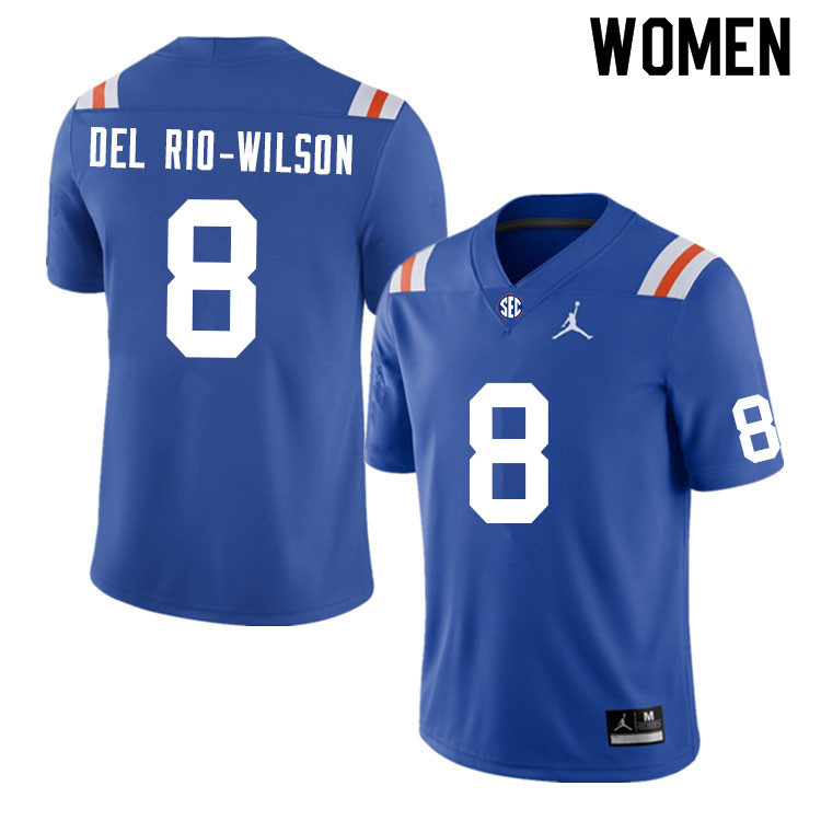 Women #8 Carlos Del Rio-Wilson Florida Gators College Football Jerseys Sale-Throwback